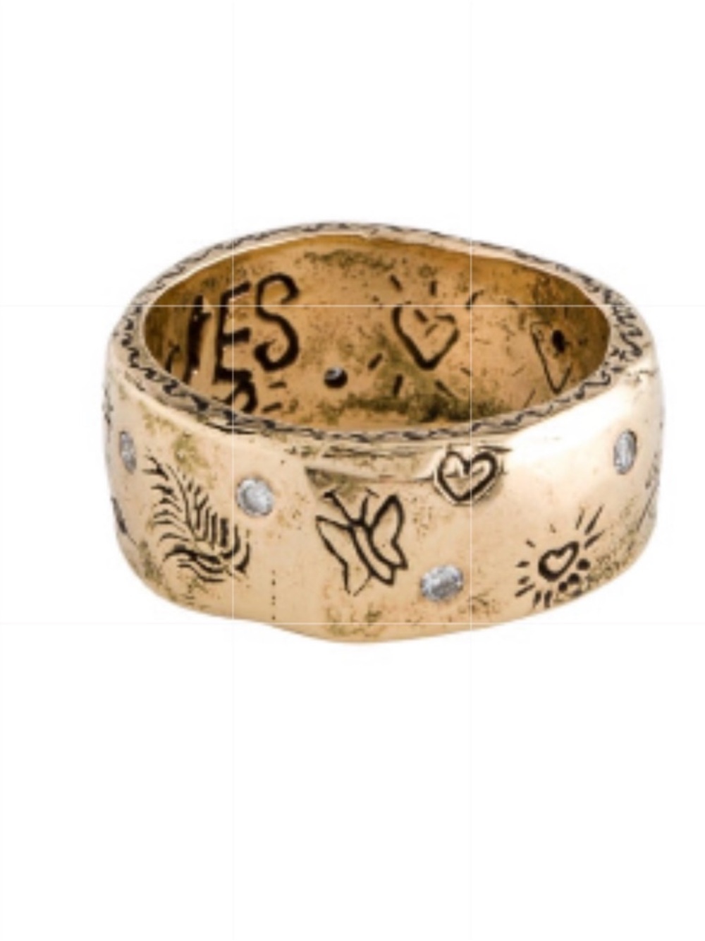 Jes MaHarry 14K Diamond Casey Band Ring - Gold size 7